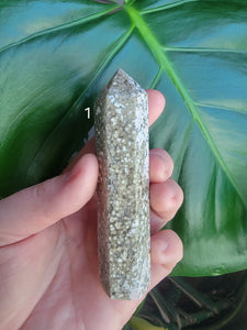 Druzy Vein Ocean Jasper Tower
