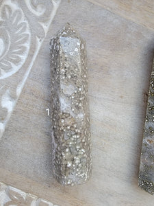 Druzy Vein Ocean Jasper Tower