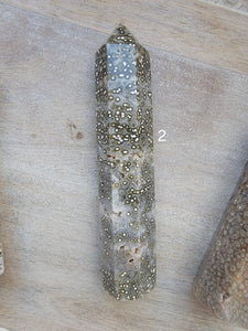 Druzy Vein Ocean Jasper Tower