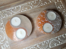 Load image into Gallery viewer, Ying Yang Selenite Candle Holder
