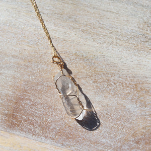 Handwrapped Quartz Point Necklace