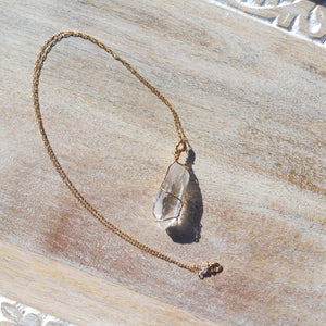 Handwrapped Quartz Point Necklace