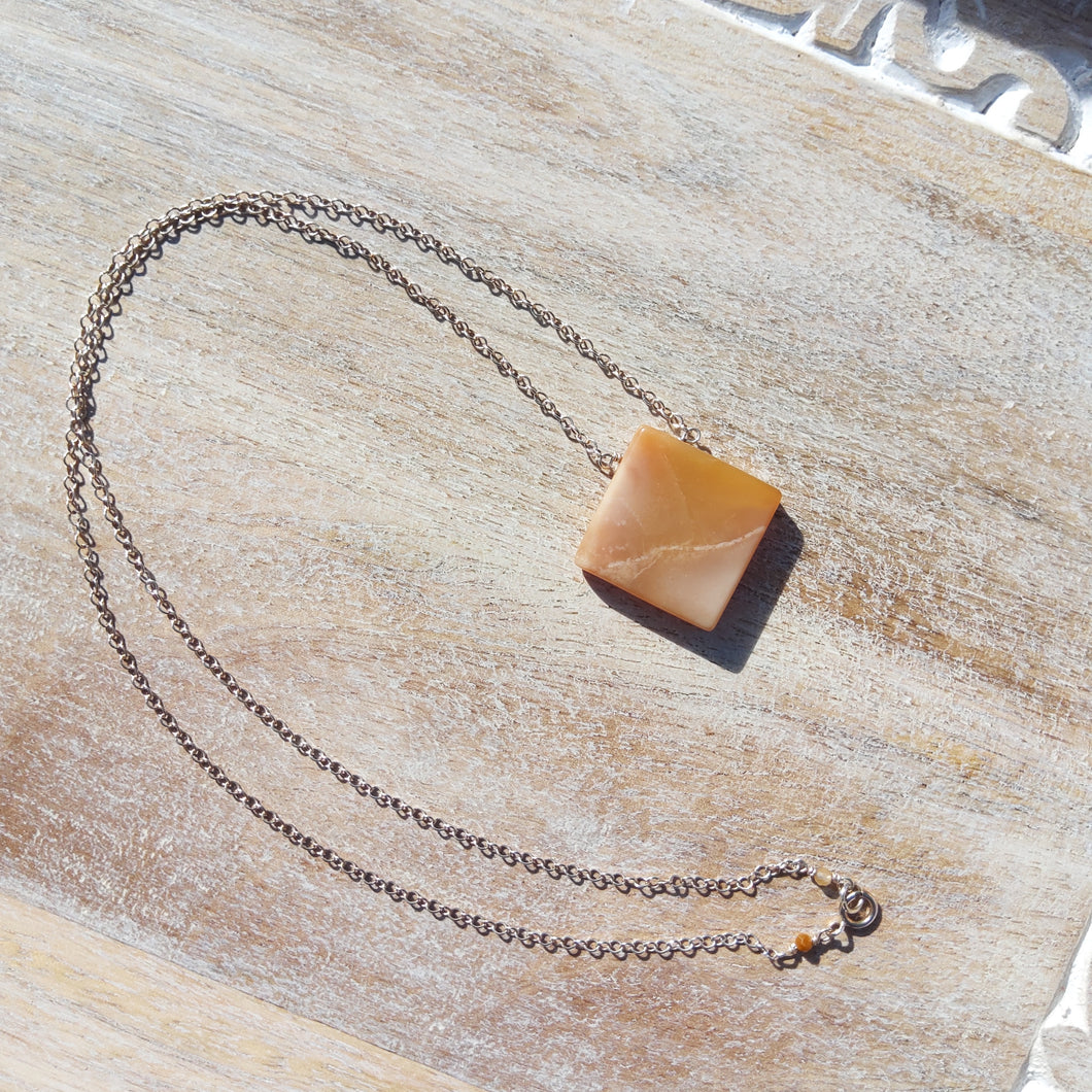 Yellow Opal Silver Necklace