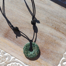 Load image into Gallery viewer, Green Jasper on Cotton Cord Necklace
