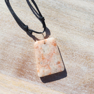 Sunstone on Cotton Cord Necklace