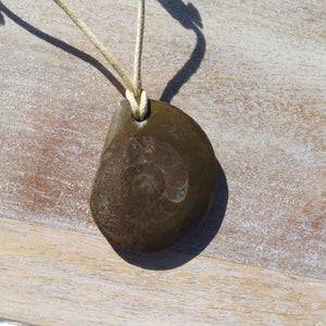 Fossil on Cotton Cord Necklace