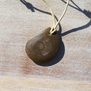 Fossil on Cotton Cord Necklace