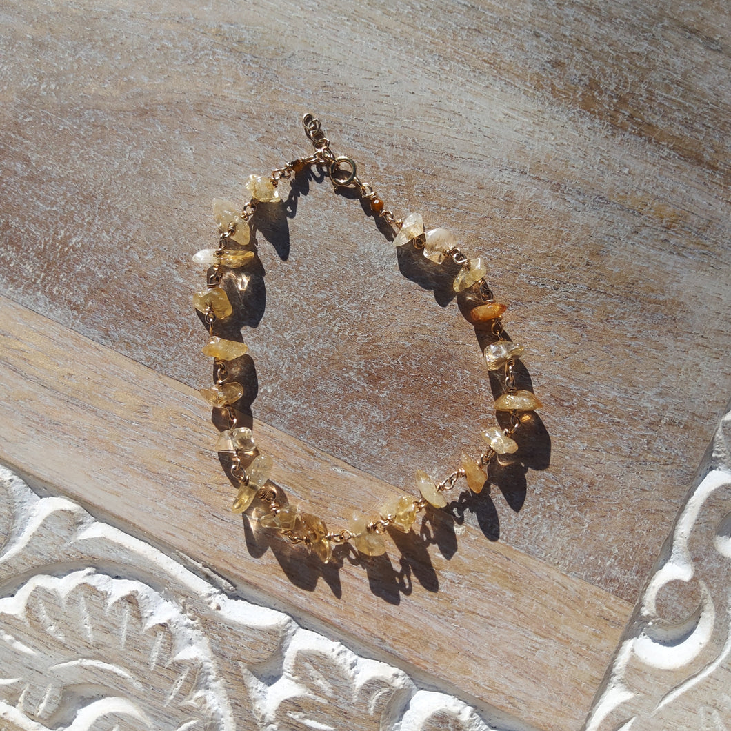 Citrine Handwrapped Bracelet