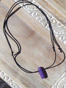 Agate on Cotton Cord Necklace