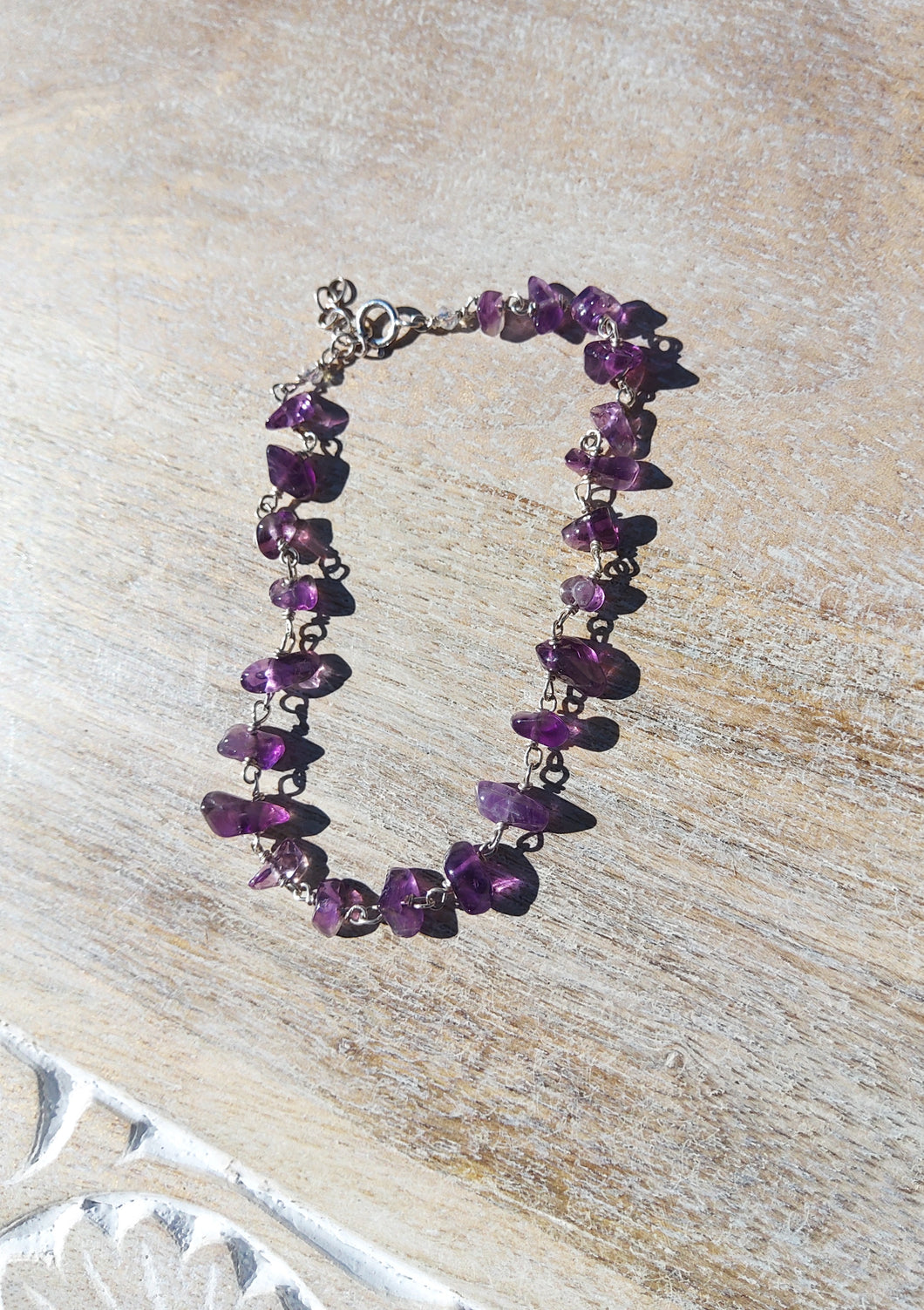 Amethyst Handwrapped Bracelet