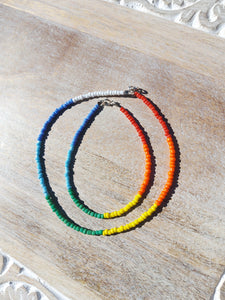 Rainbow Bracelet and Anklet Set