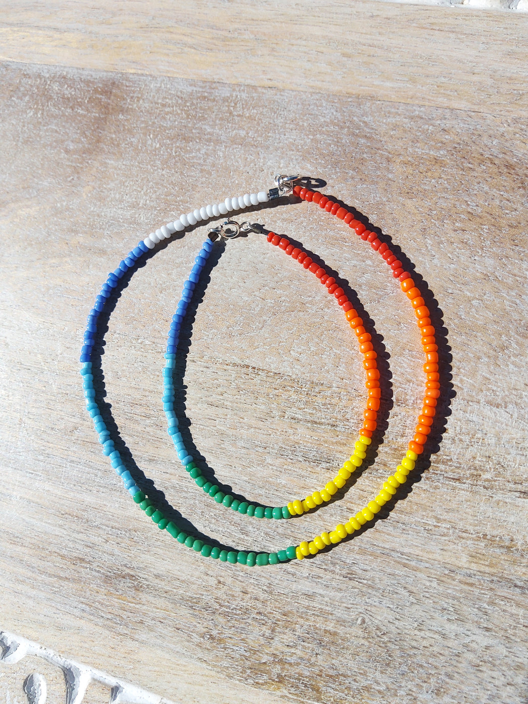 Rainbow Bracelet and Anklet Set