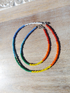 Rainbow Bracelet and Anklet Set