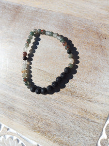 Agate and Lava Stone Essential Oil Bracelet