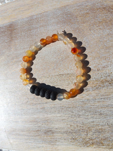 Carnelian and Lava Stone Essential Oil Bracelet