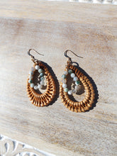 Load image into Gallery viewer, Bamboo and Agate Earrings
