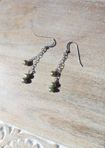 Green Pearl Earrings