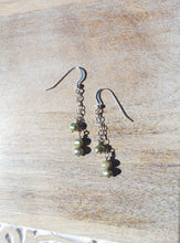 Load image into Gallery viewer, Green Pearl Earrings
