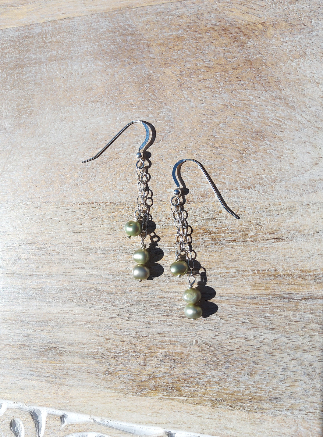 Green Pearl Earrings