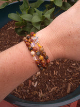 Load image into Gallery viewer, Triple Wrap Autumn Gemstone Bracelet
