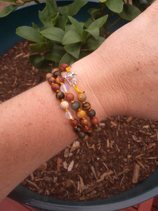 Triple Wrap Autumn Gemstone Bracelet