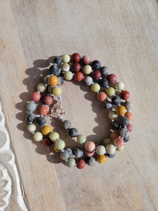 Matte Gray Buddha Mala Set