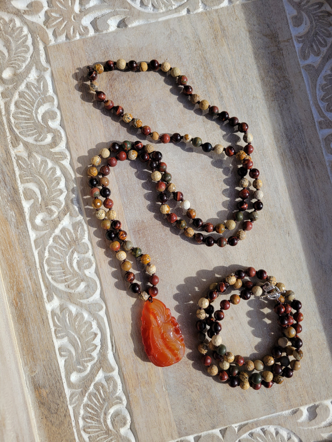 Brown Buddha Mala Set