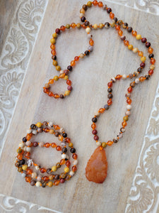 Orange Buddha Mala Set