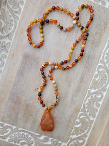 Orange Buddha Mala Set